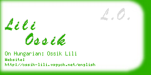 lili ossik business card